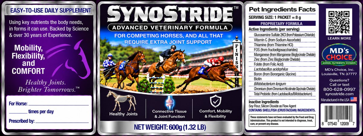 SynoStride official label — click to enlarge